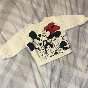 Zara Cream Sweatshirt with Cartoon Graphic